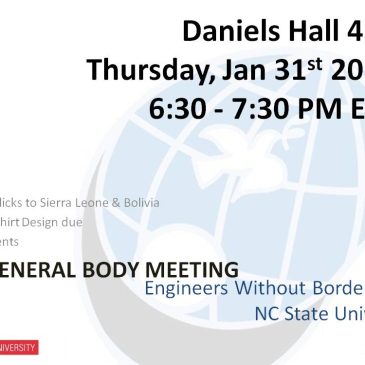 General Body Meeting – Jan 31